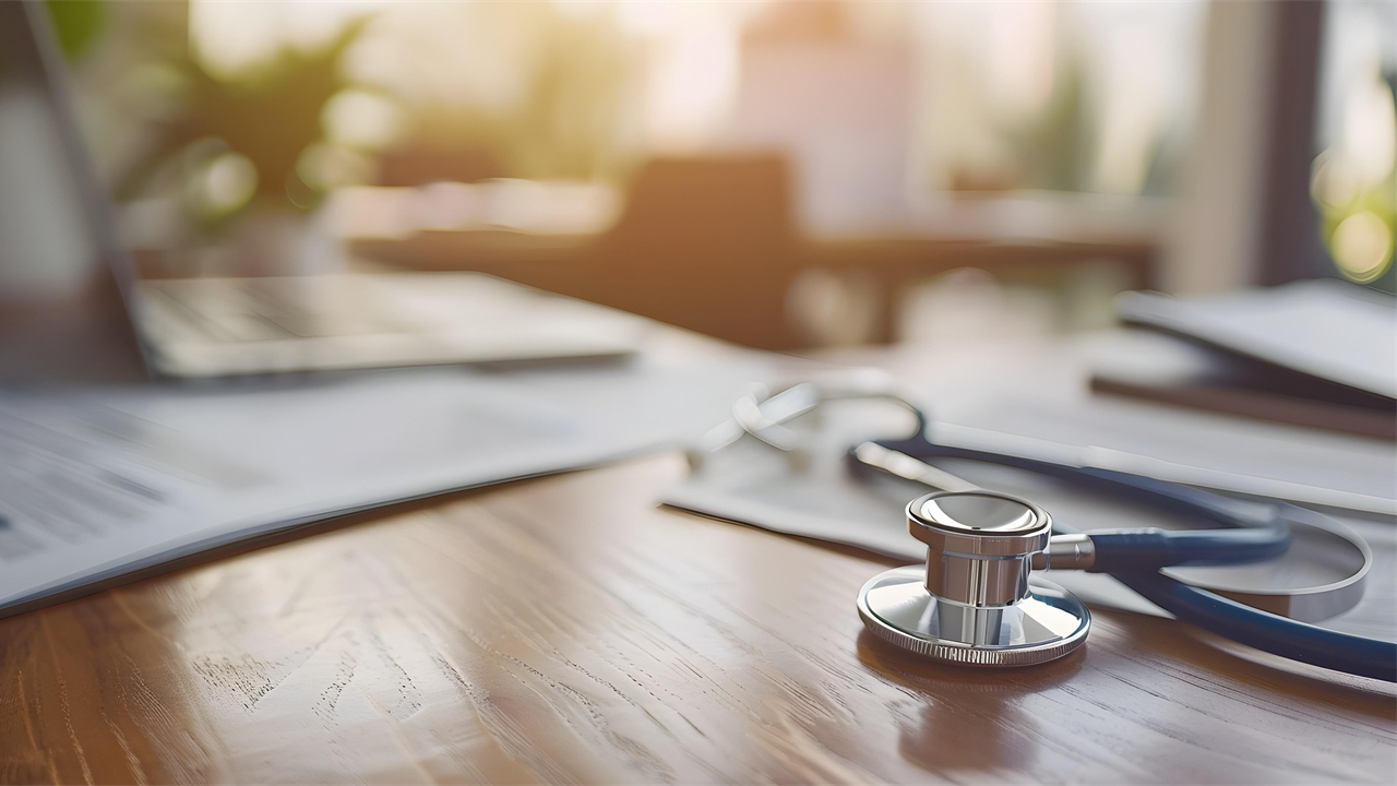 Stethoscope on a desk